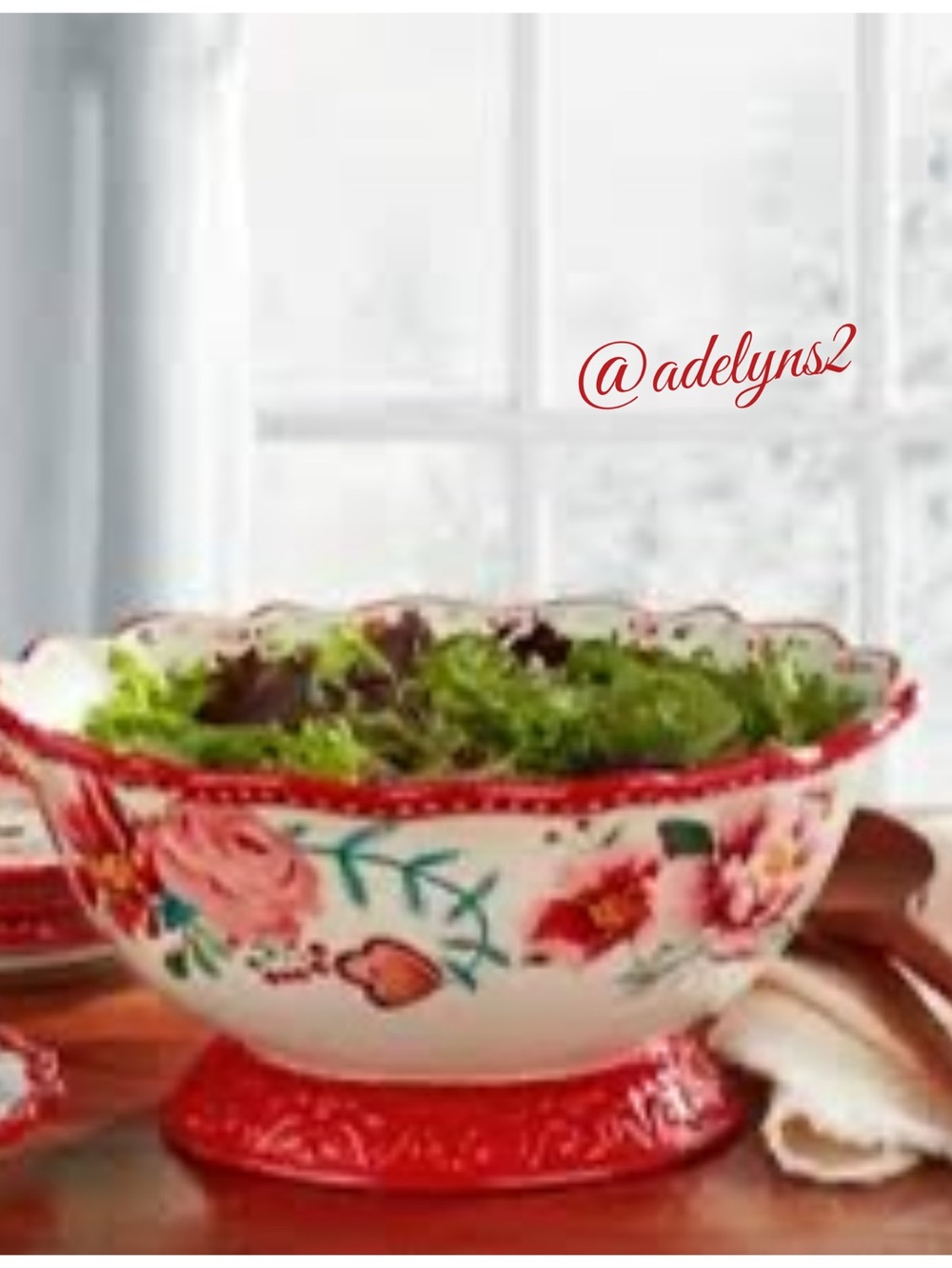 🌺 New Pioneer Woman Merry Meadow Stoneware Footed Bowl